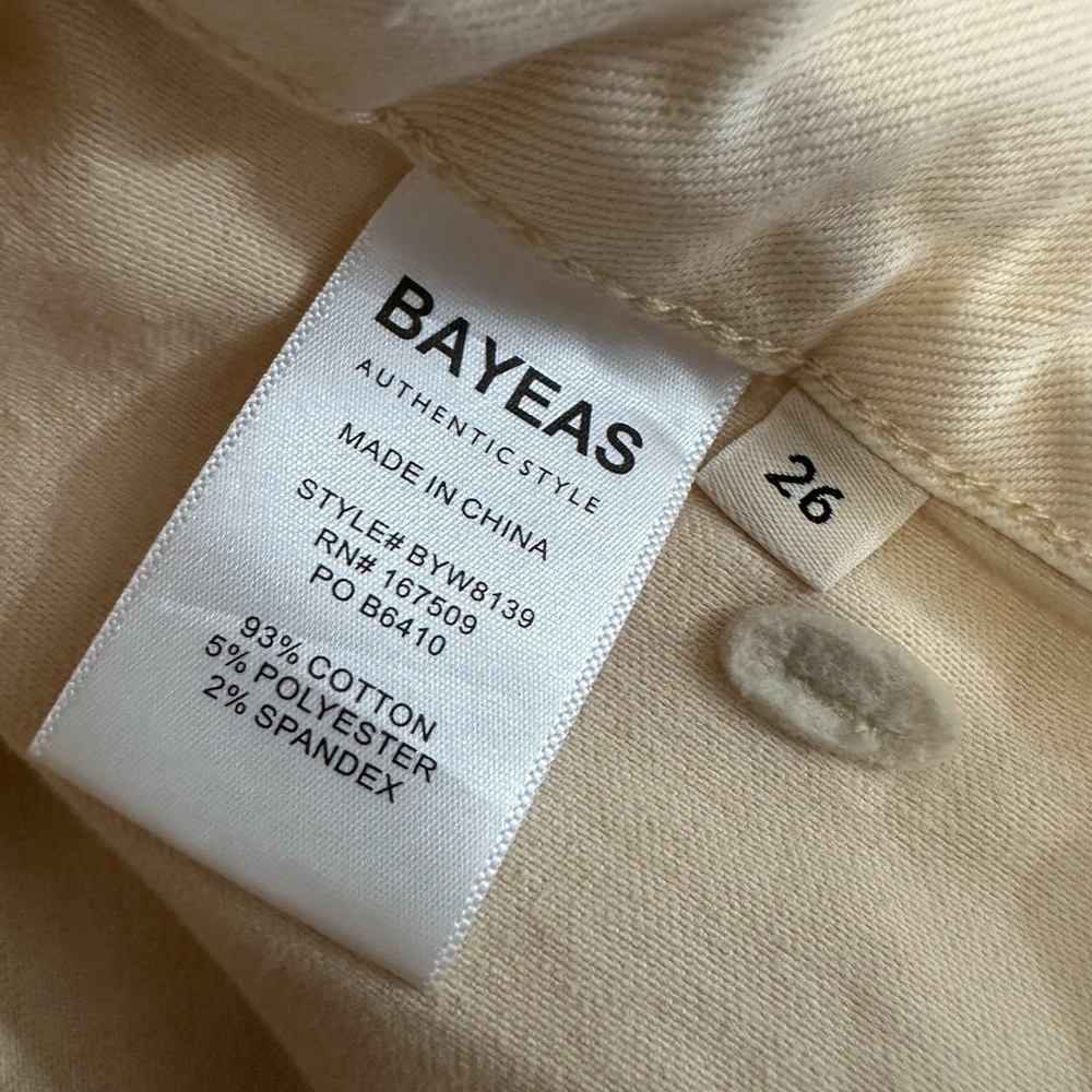 EUC Bayeas high rise wide leg denim cream jeans women’s size 26 - Picture 3 of 4